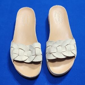 Kork-Ease Woven Cream Mules